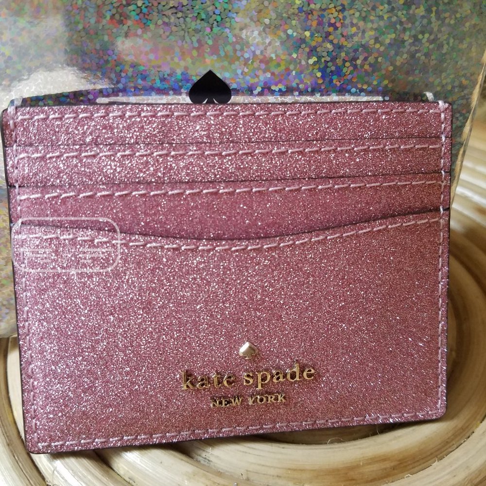 Kate Spade Small Boxed Slim Card Holder Pink - Picture 6 of 11